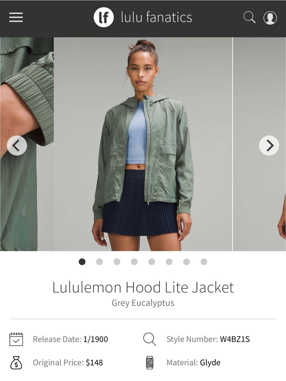 NWT Lululemon Hood Lite Jacket GREU 6